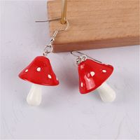 1 Paire Mode Champignon Plastique Résine Patchwork Femmes Boucles D'oreilles main image 5