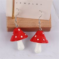 1 Pair Fashion Mushroom Plastic Resin Patchwork Women's Drop Earrings main image 4