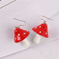 1 Paire Mode Champignon Plastique Résine Patchwork Femmes Boucles D'oreilles main image 2