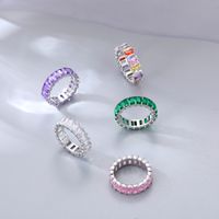 Fashion Round Titanium Steel Plating Zircon Rings main image 3