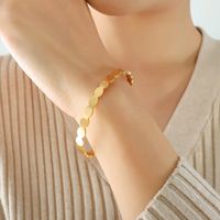 Mode Rétro Minimaliste Couture Ovale Boucles D&#39;oreilles En Acier Titane Ensemble De Bracelet Pour Les Femmes sku image 20