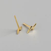 Simple Style Lightning Sterling Silver Polishing Ear Studs 1 Pair main image 5