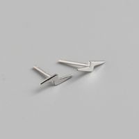 Simple Style Lightning Sterling Silver Polishing Ear Studs 1 Pair main image 2