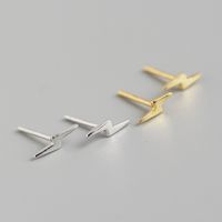 Simple Style Lightning Sterling Silver Polishing Ear Studs 1 Pair main image 1