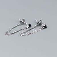 Décontractée Géométrique Argent Sterling Placage Zircon Boucles D'oreilles 1 Paire sku image 3