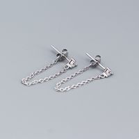 Casual Geometric Sterling Silver Plating Zircon Drop Earrings 1 Pair sku image 1