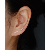 Simple Style Lightning Sterling Silver Polishing Ear Studs 1 Pair main image 3