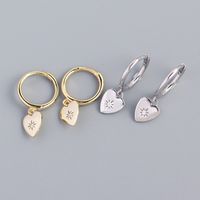 Casual Heart Shape Sterling Silver Plating Rhinestones Earrings 1 Pair main image 6