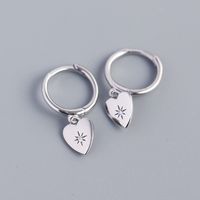Casual Heart Shape Sterling Silver Plating Rhinestones Earrings 1 Pair sku image 2