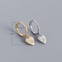 Casual Heart Shape Sterling Silver Plating Rhinestones Earrings 1 Pair main image 4