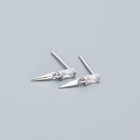 Simple Style Geometric Sterling Silver Plating Zircon Ear Studs 1 Pair sku image 1