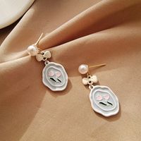 1 Pair Fashion Flower Alloy Plating Inlay Pearl Women's Drop Earrings main image 1