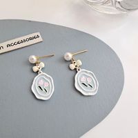 1 Pair Fashion Flower Alloy Plating Inlay Pearl Women's Drop Earrings main image 4