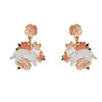 1 Pair Fashion Cat Alloy Enamel Plating Women's Drop Earrings main image 4