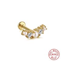 Fashion Butterfly Sterling Silver Inlay Artificial Diamond Ear Studs 1 Piece sku image 13