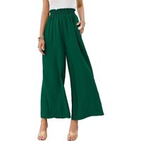 Women's Holiday Daily Beach Simple Style Solid Color Full Length Pleated Casual Pants Wide Leg Pants main image 4