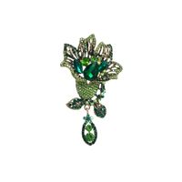 Luxurious Flower Alloy Plating Rhinestones Glass Women's Brooches 1 Piece main image 3