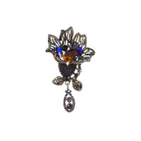 Luxurious Flower Alloy Plating Rhinestones Glass Women's Brooches 1 Piece main image 5