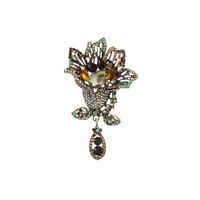 Luxurious Flower Alloy Plating Rhinestones Glass Women's Brooches 1 Piece main image 4