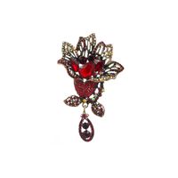 Luxurious Flower Alloy Plating Rhinestones Glass Women's Brooches 1 Piece main image 2