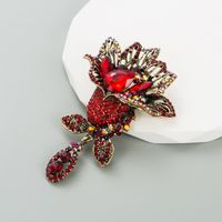 Luxurious Flower Alloy Plating Rhinestones Glass Women's Brooches 1 Piece main image 6