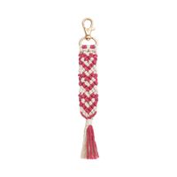 1 Piece Original Design Bohemian Heart Shape Alloy Knitting Bag Pendant Keychain sku image 1