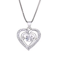 Lady Heart Shape Copper Plating Inlay Zircon Pendant Necklace 1 Piece main image 3