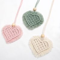 1 Piece Original Design Heart Shape Rope Knitting Tassel Bag Pendant Keychain main image 5