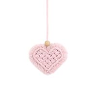 1 Piece Original Design Heart Shape Rope Knitting Tassel Bag Pendant Keychain sku image 1
