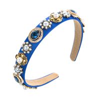 Baroque Style Geometric Cloth Inlay Artificial Pearls Glass Hair Band 1 Piece main image 5