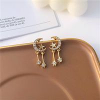 Style Simple Star Alliage Incruster Strass Femmes Boucles D'oreilles main image 2