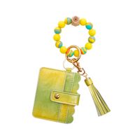 1 Piece Fashion Color Block Beaded Tassel Bag Pendant Keychain sku image 3