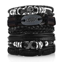 Hip-hop Geometric Pu Leather Braid Men's Bracelets sku image 1