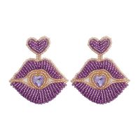 1 Pair Simple Style Heart Shape Beaded Inlay Zircon Women's Drop Earrings Earrings sku image 1
