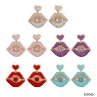 1 Pair Simple Style Heart Shape Beaded Inlay Zircon Women's Drop Earrings Earrings main image 3