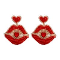 1 Pair Simple Style Heart Shape Beaded Inlay Zircon Women's Drop Earrings Earrings sku image 4