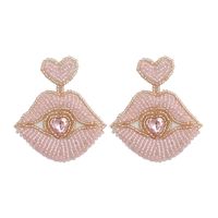 1 Pair Simple Style Heart Shape Beaded Inlay Zircon Women's Drop Earrings Earrings sku image 3