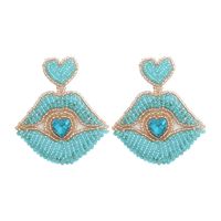 1 Pair Simple Style Heart Shape Beaded Inlay Zircon Women's Drop Earrings Earrings sku image 5