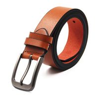 Vintage Style Solid Color Pu Leather Alloy Men's Leather Belts main image 1