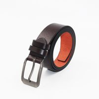 Vintage Style Solid Color Pu Leather Alloy Men's Leather Belts main image 3