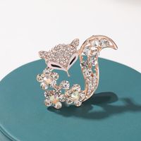 Cute Fox Alloy Plating Rhinestones Women's Brooches main image 3