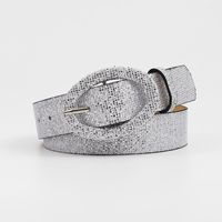 Retro Solid Color Pu Leather Alloy Sequins Women's Leather Belts sku image 4