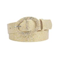 Retro Solid Color Pu Leather Alloy Sequins Women's Leather Belts main image 2