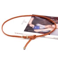 Basic Solid Color Pu Leather Alloy Women's Leather Belts main image 1