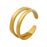Simple Style C Shape Titanium Steel Plating 18k Gold Plated Open Ring main image 2