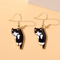 1 Pair Cartoon Style Cat Alloy Plating Women's Drop Earrings main image 4