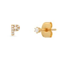 Fashion Letter Sterling Silver Plating Zircon Ear Studs 1 Pair sku image 10