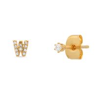 Fashion Letter Sterling Silver Plating Zircon Ear Studs 1 Pair sku image 13