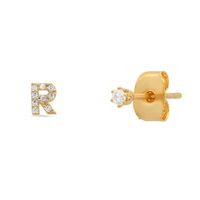 Fashion Letter Sterling Silver Plating Zircon Ear Studs 1 Pair sku image 9
