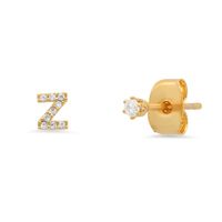 Fashion Letter Sterling Silver Plating Zircon Ear Studs 1 Pair sku image 8